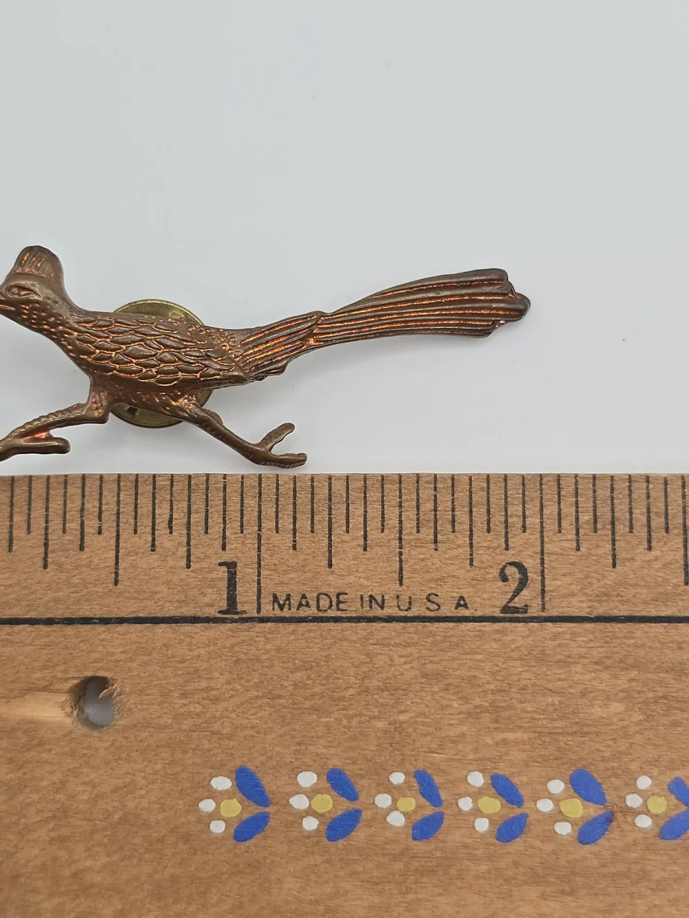 VTG Roadrunner Pin Copper Plated Tie Tack Scatter Lapel Pin Bird 2